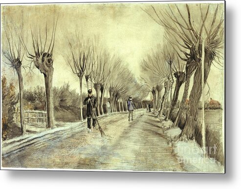 Vincent Van Gogh Metal Print featuring the painting Road in Etten by Celestial Images