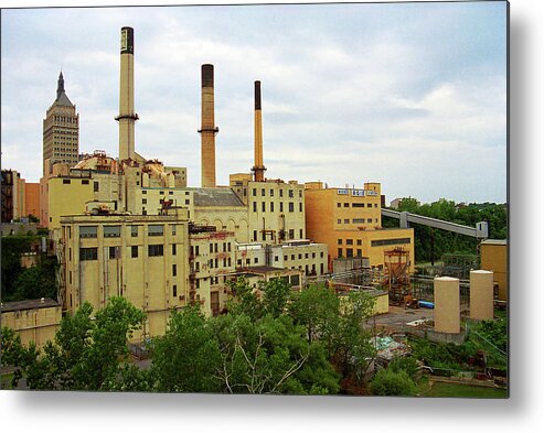America Metal Print featuring the photograph Rochester, NY - Factory and Smokestacks 2005 by Frank Romeo