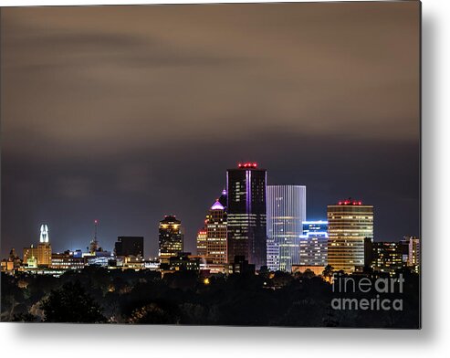 City Metal Print featuring the photograph Rochester, NY Lit by Joann Long