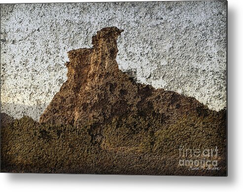 Composite Metal Print featuring the photograph Rock Formation On Adobe Wall by David Gordon