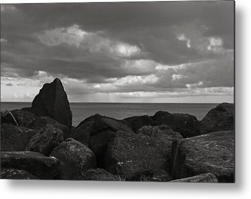 St Lucia Metal Print featuring the photograph Rocks and Clouds- St Lucia by Chester Williams