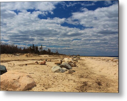 Long Island Metal Print featuring the photograph Clouds and Rocks by Karen Silvestri
