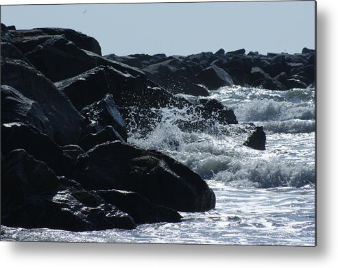 Rocks Metal Print featuring the photograph Rocks on the Jetti at Cocoa Beach by Theresa Cangelosi