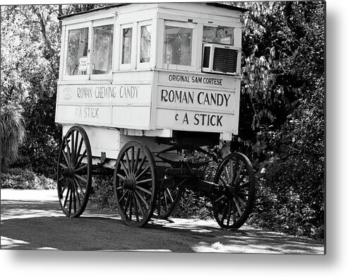New Orleans Metal Print featuring the photograph Roman Candy - BW by Scott Pellegrin