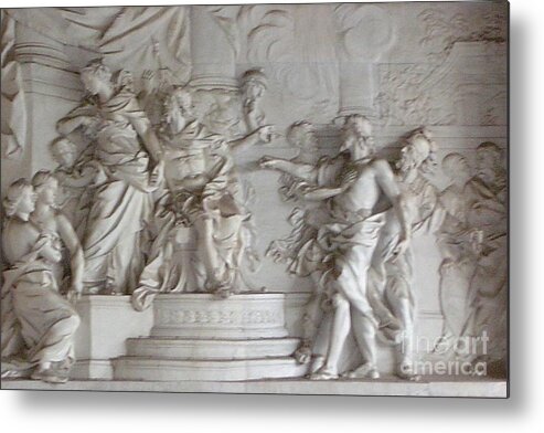 Photograph Metal Print featuring the painting Roman Frieze by Mary Erbert