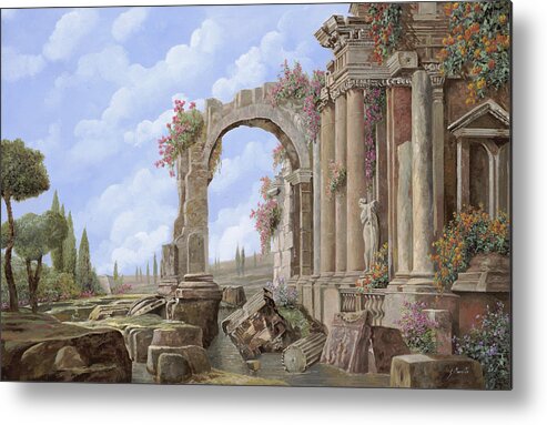 Arch Metal Print featuring the painting Roman ruins by Guido Borelli