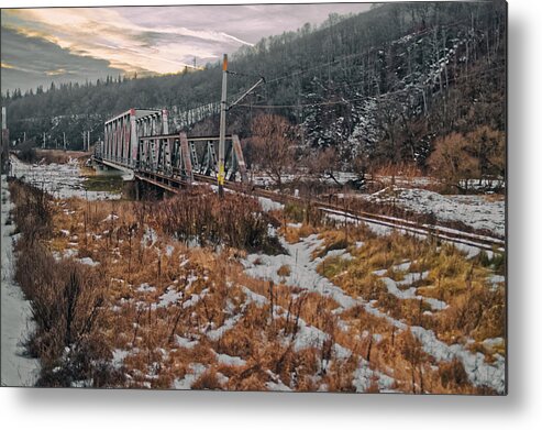 Rail Metal Print featuring the photograph Romania Rail Bridge by Adam Rainoff