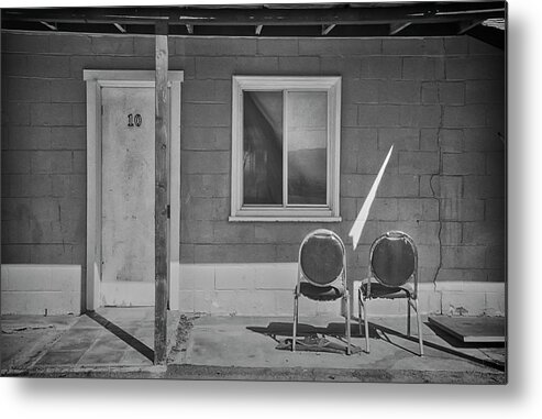 Black & White Metal Print featuring the photograph Room 10 by Jessica Levant