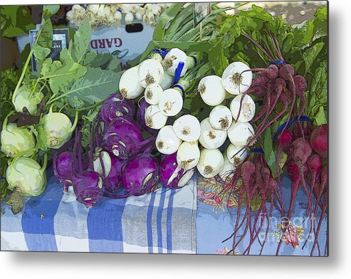 Market Metal Print featuring the painting Root Vegetables by Jeanette French
