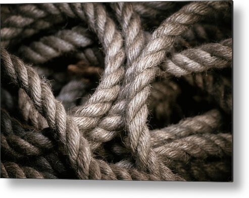 Abstract Metal Print featuring the photograph Rope Abstract by Tom Mc Nemar