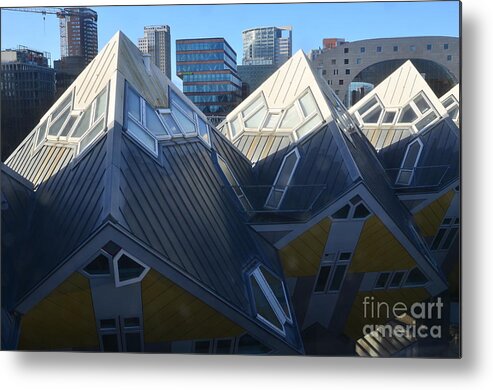 Architect Metal Print featuring the photograph Rotterdam - The Cube Houses and Skyline by Carlos Alkmin