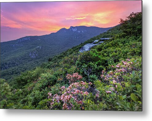 Blue Ridge Parkway Metal Print featuring the photograph Rough Ridge Sunset by Paul Malcolm