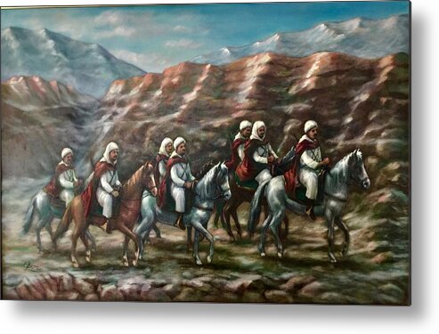 Knights Metal Print featuring the painting Royal Knights by Laila Awad Jamaleldin