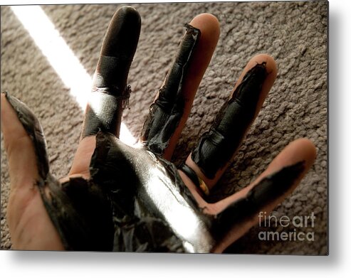 Hand Metal Print featuring the photograph Rubber hand by Micah May