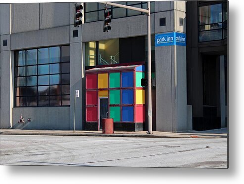 Colorful Metal Print featuring the photograph Rubik Shelter by Michiale Schneider