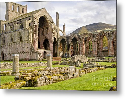 Melrose Abbey Metal Print featuring the photograph Ruins. Melrose Abbey. by Elena Perelman
