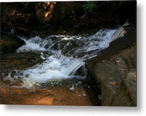 Water Metal Print featuring the photograph Rushing water by Cathy Harper