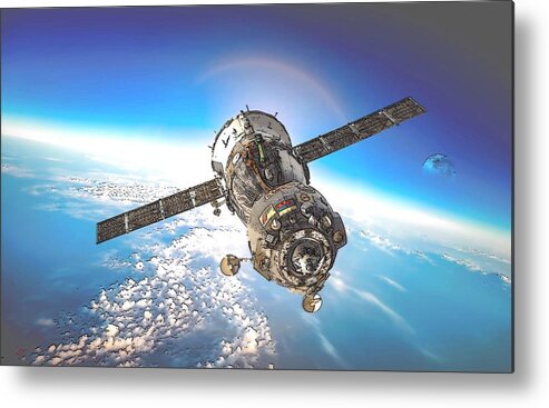 Majestic Blue Planet Metal Print featuring the digital art Majestic Blue Planet Earth by Maciek Froncisz