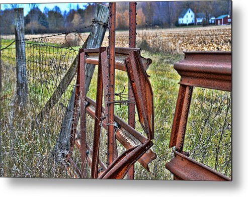 Fence Metal Print featuring the photograph Rusty Gate by Pat Cook