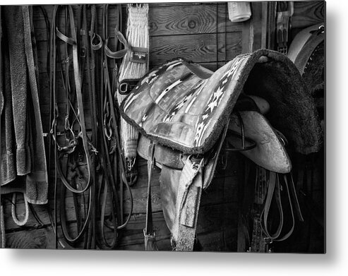 Saddles Metal Print featuring the photograph Saddle Up by Steven Clark