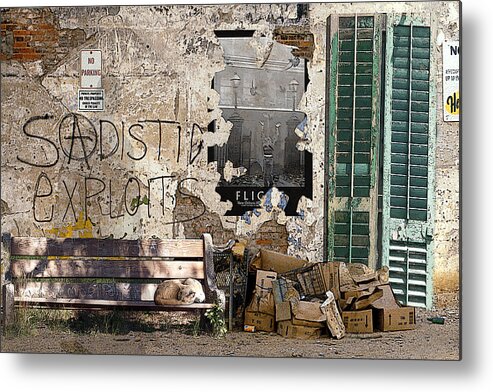 Urban Landscape Metal Print featuring the digital art Sadistic Exploits by Tom Romeo