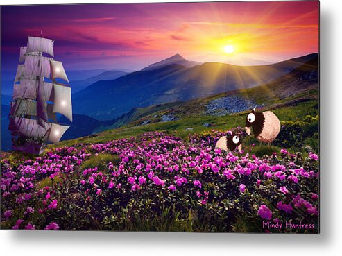 Sailing Metal Print featuring the painting Sail Away With Me by Mindy Huntress