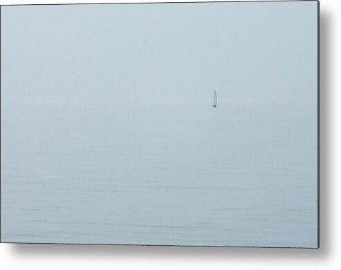 Holland Metal Print featuring the photograph Sailboat in Fog by Lars Lentz