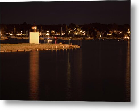 Salem Ma Metal Print featuring the photograph Salem Harbor at night by Jeff Folger