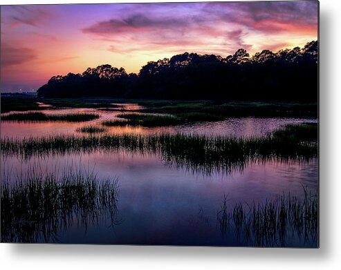 Sunset Metal Print featuring the photograph Salt Marsh Musing by Renee Sullivan