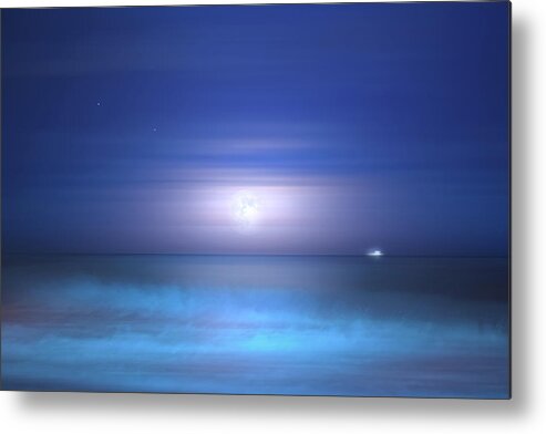 Ocean Metal Print featuring the photograph Salt Moon by Mark Andrew Thomas