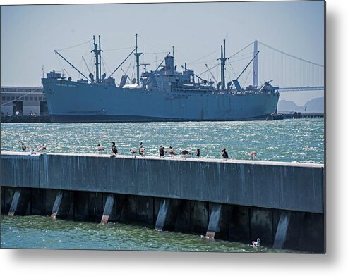 San Metal Print featuring the photograph San Francisco Battle Ship Pier 39 Fisherman's Wharf by Toby McGuire
