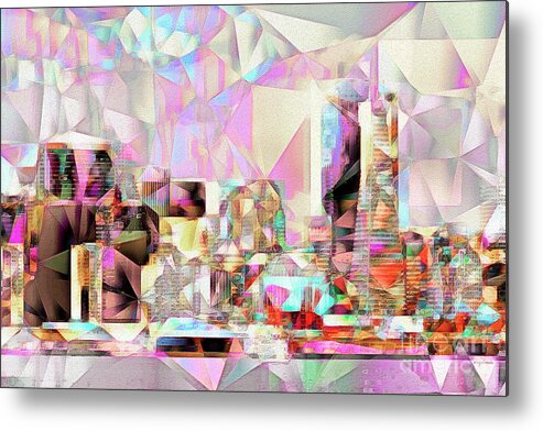 Wingsdomain Metal Print featuring the photograph San Francisco Skyline in Abstract Cubism EOS 5D29399 20170326 by Wingsdomain Art and Photography