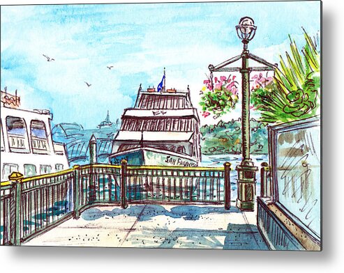 San Francisco Spirit Metal Print featuring the painting San Francisco Spirit Boat by Irina Sztukowski