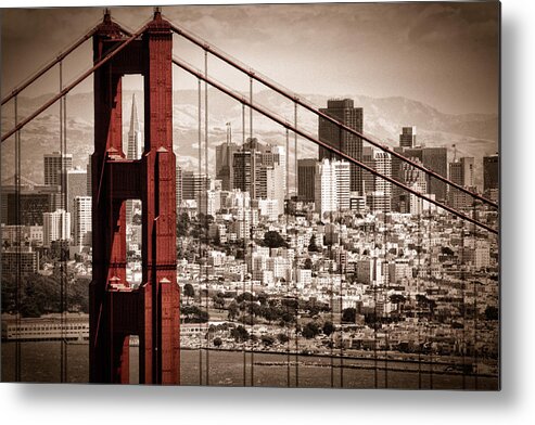 Golden Gate Metal Print featuring the photograph San Francisco through the Bridge by Matt Trimble