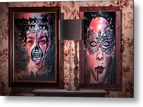 Digital Art Metal Print featuring the digital art Scary Museum Wallart by Artful Oasis