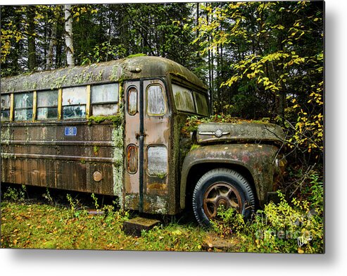 Maine Metal Print featuring the photograph School Bus Camp by Alana Ranney