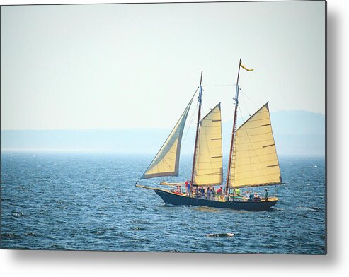 Atlantic Ocean Metal Print featuring the photograph Schooner Sailing in Kennebunkport by Joni Eskridge