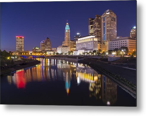 Columbus Metal Print featuring the photograph Scioto Reflections - Columbus by Alan Raasch
