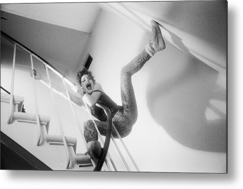 Photography Metal Print featuring the photograph Screaming in the stairs by Philippe Taka