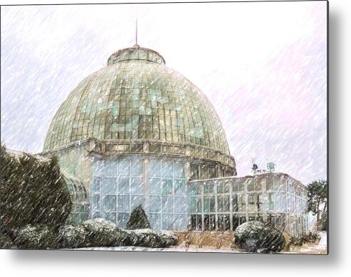 Belle Isle Metal Print featuring the photograph Scripps Whitcomb Conservatory by Winnie Chrzanowski