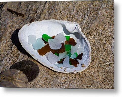 Sea Glass Metal Print featuring the photograph Sea Glass Treasure by Kirkodd Photography Of New England