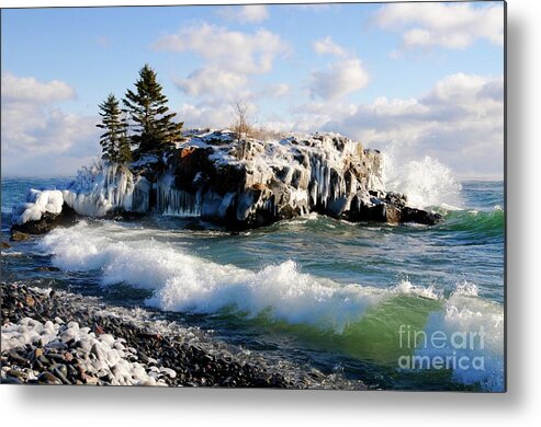 Hollow Rock Metal Print featuring the photograph Sea Smoke at Hollow Rock by Sandra Updyke
