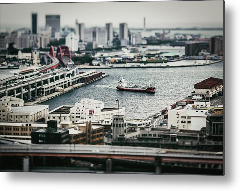 Japan Metal Print featuring the photograph Seaport of Osaka by Yancho Sabev Art
