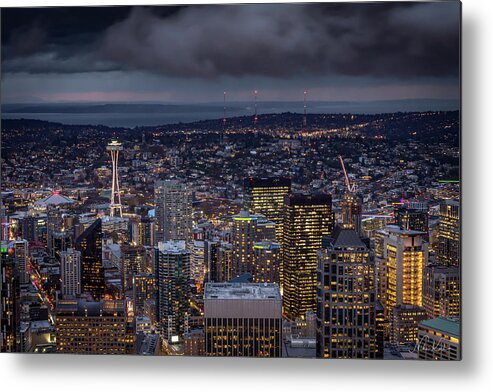 Usa Metal Print featuring the photograph Seattle skyline by Framing Places