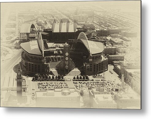 Yellowed Metal Print featuring the photograph Seattle Stadiums Old Yellow by Pelo Blanco Photo