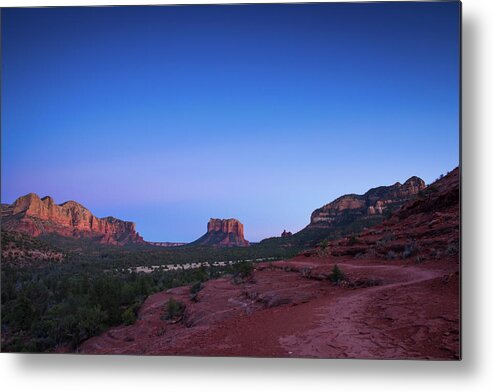 Desert Metal Print featuring the photograph Sedona Sunset by Aileen Savage