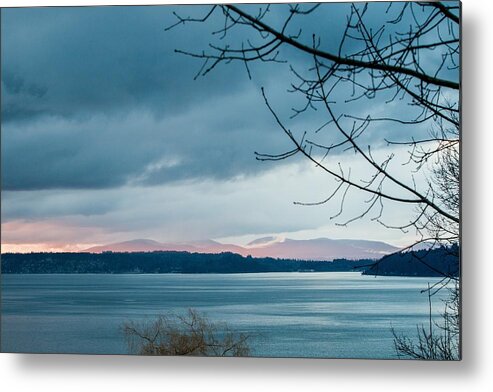 Clouds Metal Print featuring the photograph Shades of Blue as Night Falls by E Faithe Lester