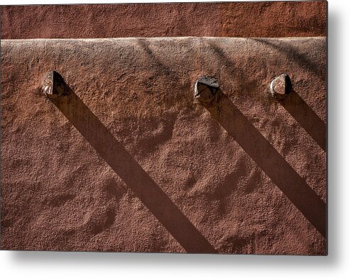 Santa Fe Metal Print featuring the photograph Shadows on a Wall - Santa Fe by Stuart Litoff