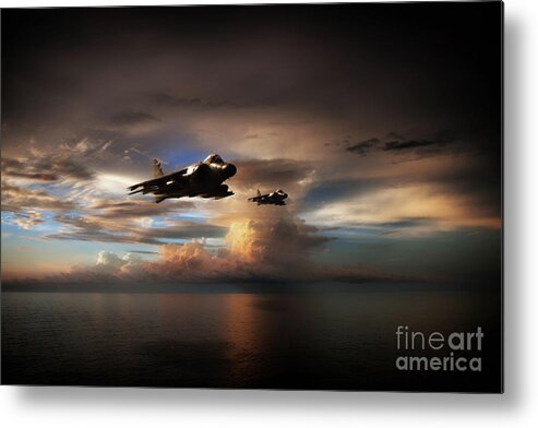 Sea Harrier Metal Print featuring the digital art SHAR Strike by Airpower Art