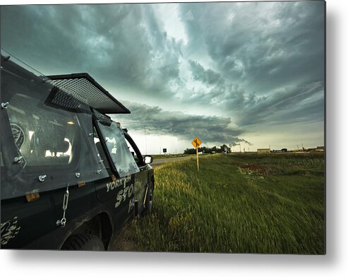 Clouds Metal Print featuring the photograph Shelf Cloud near Vibank Sk. by Ryan Crouse